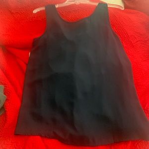 Navy blue tank with orange bow in back!